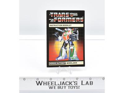 Wheeljack Action Figure Instruction Manual Booklet 1984 Hasbro G1 Transformers