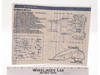 Cobra Wolf 1987 ORIGINAL Instructions / Blueprints G.I. Joe Hasbro Action Figure