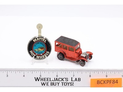 Classic '31 Ford Woody RED w/ Button Hot Wheels Mattel 1968 Redline Vintage USA