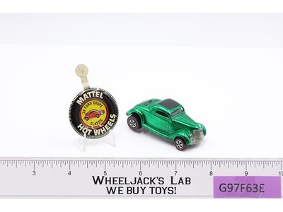 Classic 36 Ford Coupe Green w/ Button Hot Wheels 1968 1969 Mattel Redline RL Vtg
