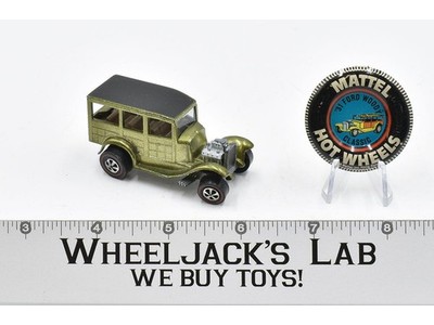 Classic '31 Ford Woody OLIVE w/ Button Hot Wheels Mattel 1968 1969 Redline Vtg