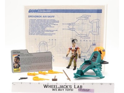 Dreadnok Air Skiff W/Zanzibar 100% Complete GI Joe 1987 Hasbro Figure Vehicle