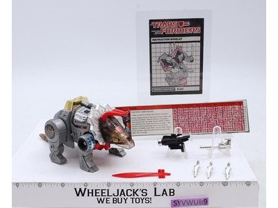 Slag 100% Complete 1985 Vintage G1 Transformers Triceratops Action Figure