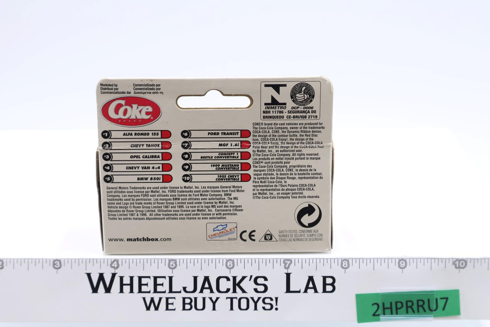 1955 Chevy Convertible 2000 Matchbox Coca-Cola #92366 White NEW MISB