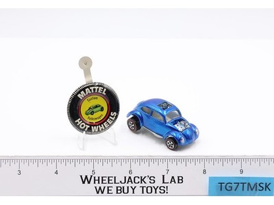 Custom Volkswagen Blue w/ White Int Hot Wheels 1967 1968 Redline Vtg w/ Button