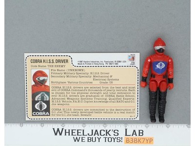 Cobra H.I.S.S. Driver V1 RED CARD BACK Complete G.I. Joe 1983 Hasbro Vintage