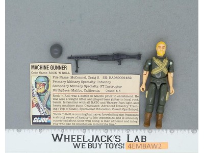 Rock 'N Roll V1 Straight Arm RED CARD BACK Complete G.I. Joe 1982 Hasbro Vintage
