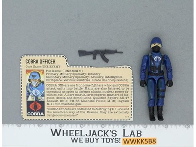 Cobra Officer V1.5 Swivel Arms RED CARD BACK 100% Complete G.I. Joe 1983 Hasbro