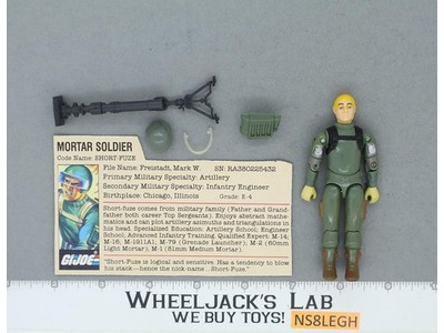 Short-Fuze V1.5 Swivel Arms RED CARD BACK 100% Complete G.I. Joe 1982 Hasbro