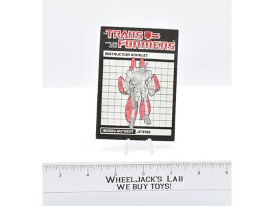 Jetfire Action Figure Instruction Manual Booklet 1985 Hasbro G1 Transformers