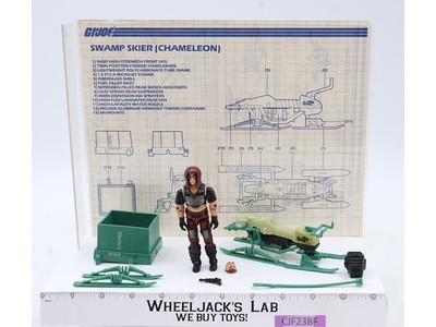 Zartan W/ Chameleon Swamp Skier GI Joe 1984 Hasbro Vintage Action Figure Vehicle