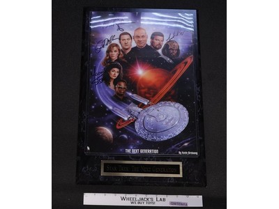 Cast of Star Trek Next Generation AUTOGRAPHED Plaque Spiner Dorn Sirtis McFadden