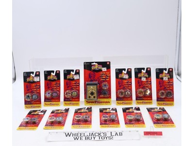 Lot of 13 Mighty Morphin Power Rangers Spin Fighters W/ Launcher 1993 Bandai NEW