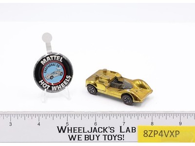Chaparral 2G Gold 1969 Redline Hot Wheels Mattel Vintage Redline RL w/ Button
