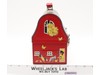 1958 Red Barn Open Door Version METAL Dome Top LUNCH BOX w/ THERMOS Vintage