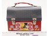 1958 Red Barn Open Door Version METAL Dome Top LUNCH BOX w/ THERMOS Vintage