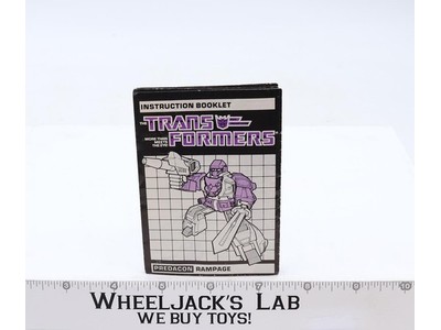 Rampage Action Figure Instruction Manual Booklet 1986 Hasbro G1 Transformers
