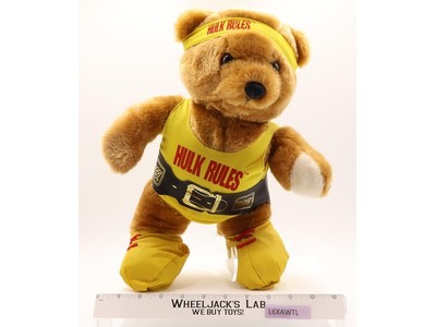 Hulk Hogan Hulkamania Hulk Rules 15" Plush Bear Vintage 1989 WWF Titan Sports