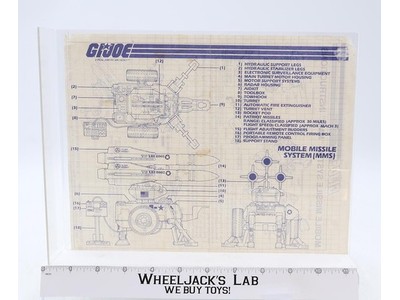 Mobile Missile System (MMS) 1982 ORIGINAL Instructions Blueprints G.I. Joe