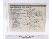 Cobra Assault System POD (A.S.P.)1984 ORIGINAL Instructions Blueprints G.I. Joe