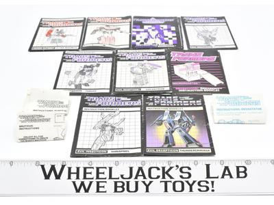Lot of 12 Instruction Manuals 1985 Hasbro Vintage G1 Transformers Action Figure