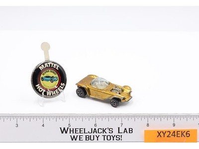 Beatnik Bandit Gold 1968 Hot Wheels Mattel Vtg Redline RL Roth Revell w/ Button