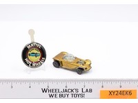 Beatnik Bandit Gold 1968 Hot Wheels Mattel Vtg Redline RL Roth Revell w/ Button