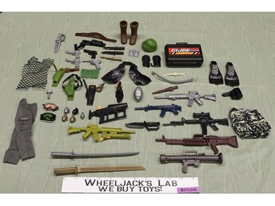 Lot of G.I. Joe 12" Action Figures Accessories 1990s-2000s Hasbro Weapons