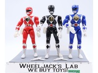 Lot of 3 Power Rangers 1993-94 Red Pink Blue Karate 8" Bandai Action Figures