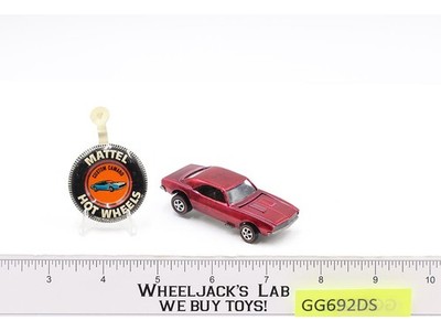 Custom Barracuda Rose 1967 1968 Hot Wheels Mattel Vintage Redline USA w/ Button