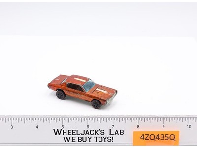 Custom Cougar Orange Hot Wheels 1967 1968 Mattel Redline Spring base plate Vtg