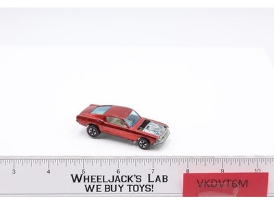 Custom Mustang Red w/ White Interior 1967 1968 Redline Hot Wheels Mattel Vtg RL