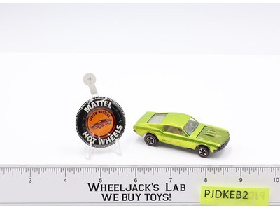 Custom Mustang Antifreeze 1968 Redline Hot Wheels Mattel Vintage RL w/ Button