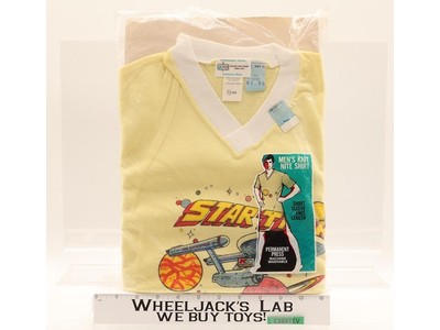 Star Trek Men's Knit Nite Shirt Short Sleeve Knee Length Size Large Kmart NEW