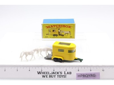 Pony Trailer W/ Horses No. 43 Lesney Matchbox Series 1960s Made In England W/Box