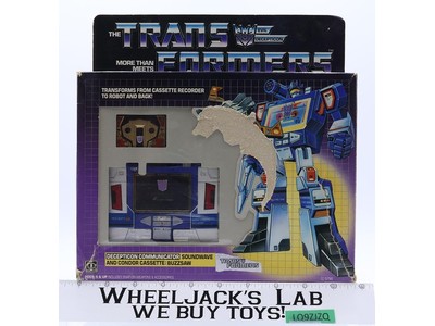 Soundwave & Buzzsaw 100% Complete W/Box & Insert 1984 Vintage G1 Transformers