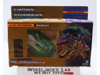 Roadblock Ultra Pretenders COMPLETE BOX INSERT G1 Transformers UNUSED STICKERS
