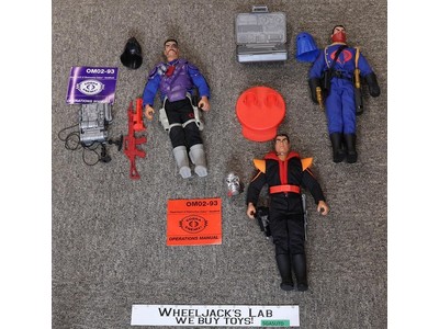 Lot of 3 GI Joe Cobra 1990s Hasbro 12" Action Figures and Accessories