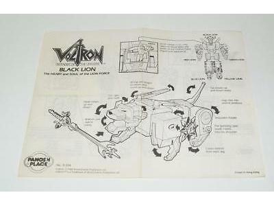 Instructions Vintage Panosh Place Voltron 1984 Gift Set Action Figure