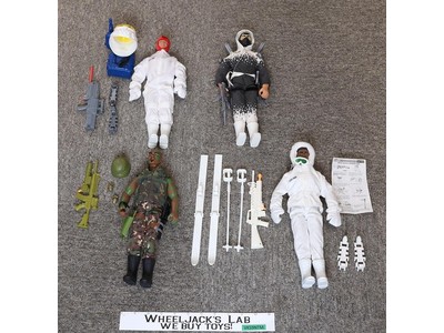 Lot of 4 GI Joe Hall of Fame 1990s Hasbro 12" Action Figures and Accessories