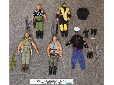 Lot of 4 GI Joe 1990s Hasbro 12" Action Figures and Accessories