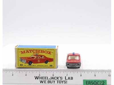Fire Chief Car w/ Driver Matchbox Series No. 55/59 Lesney 1960's Made In England