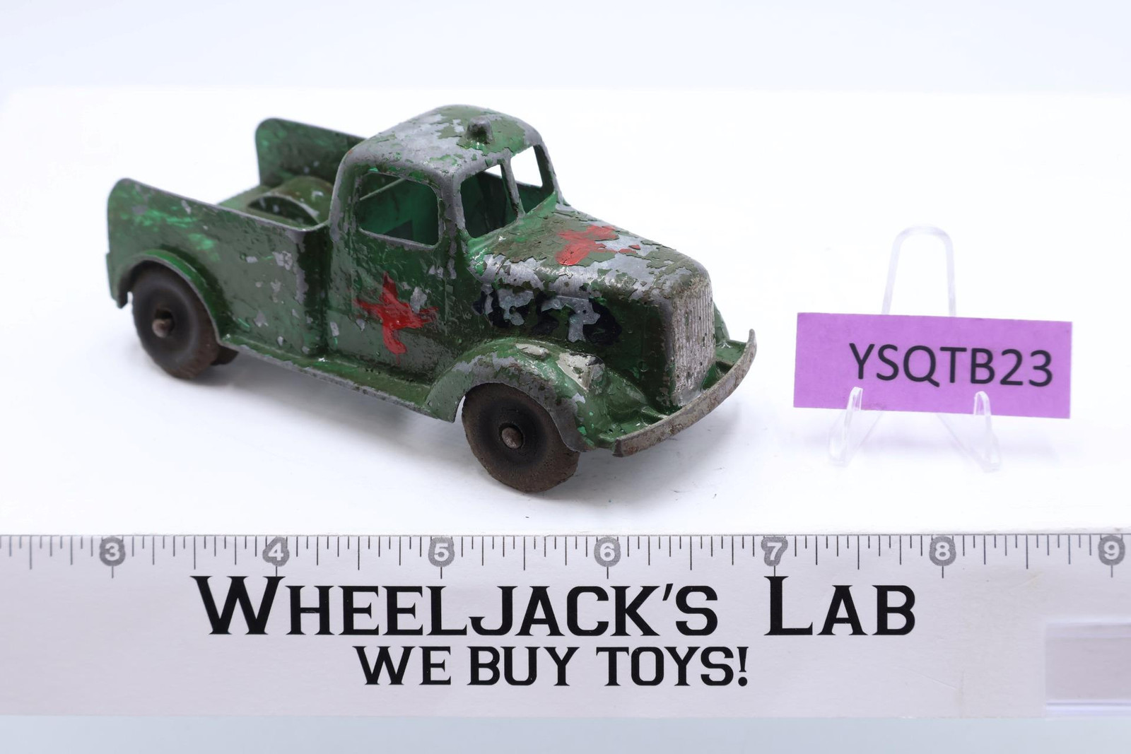 Ambulance Green Military Truck CUSTOM Tootsie Toy Chicago USA Vintage