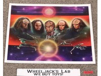 The Five Klingons AUTOGRAPHED Michael Dorn Lightspeed Fine Art 16x12 Poster