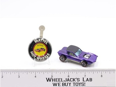 Python Hot Wheels Redline PURPLE w/ White Int 1967 1968 Mattel Vtg RL w/ Button