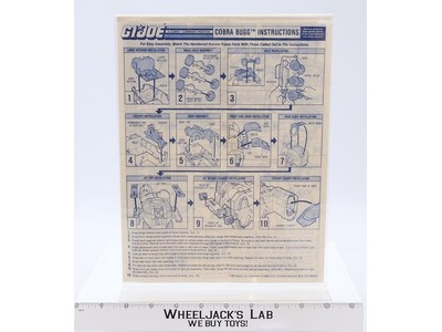 Cobra Bugg 1988 ORIGINAL Instructions Blueprints G.I. Joe Hasbro Action Figure
