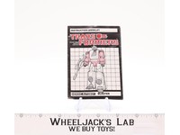 Blaster Figure Instruction Manual Booklet 1985 Vintage Hasbro G1 Transformers