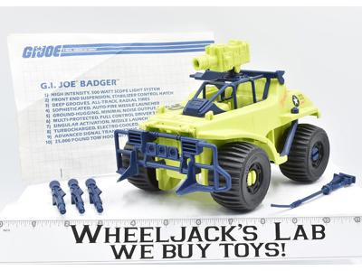 Badger 100% Complete 1991 Gi Joe Vintage Action Figure Vehicle Hasbro