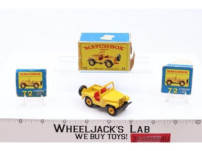 Standard Jeep No. 72 Original Box Lesney Matchbox 1960's Made In England Vintage