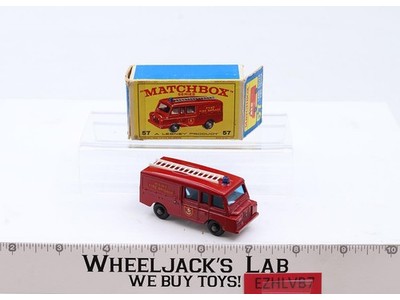Land Rover Fire Truck No. 57 Original Box Lesney Matchbox 1960's Made In England